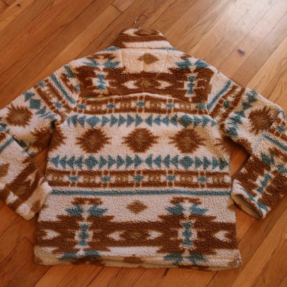 CABIN FEVER by RAMATEX Sweater Women’s XLG Sherpa Aztec Print 1/4 Zip Pullover - Picture 7 of 7